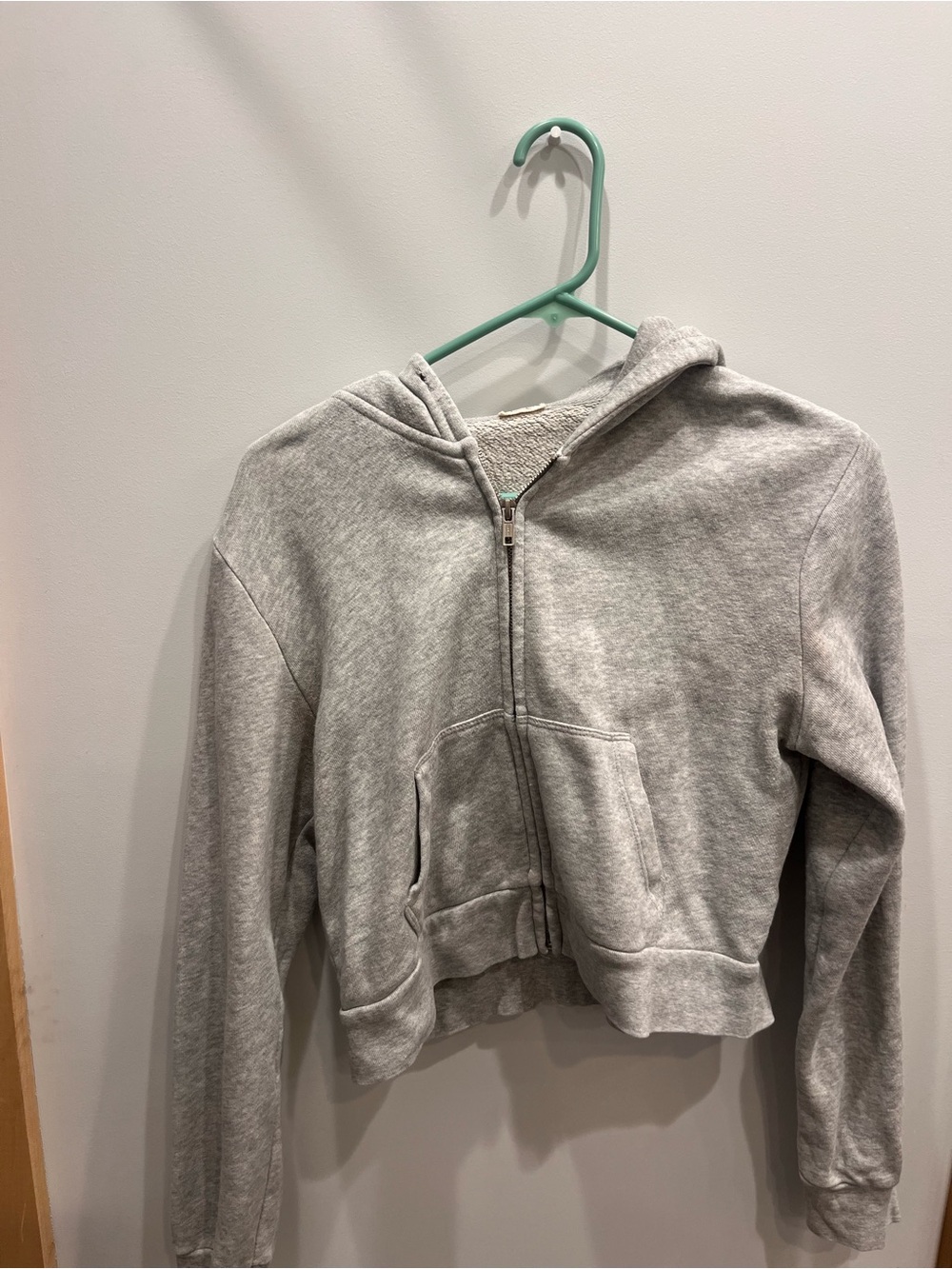 John Galt cropped grey hoodie